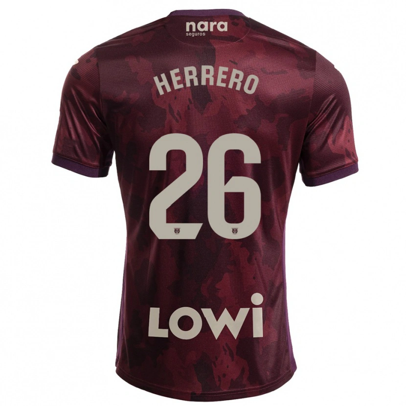Danxen Kid Jorge Herrero #26 Burgundy White Away Jersey 2025/26 T-Shirt
