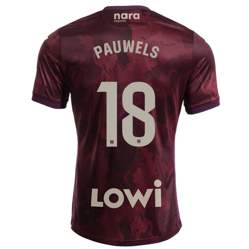 Danxen Kid Benjamin Pauwels #18 Burgundy White Away Jersey 2025/26 T-Shirt
