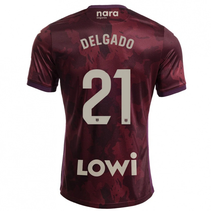 Danxen Kid Aarón Delgado #21 Burgundy White Away Jersey 2025/26 T-Shirt