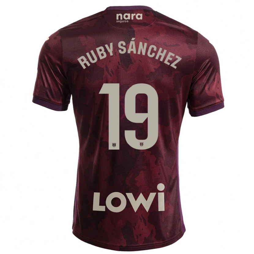 Danxen Kid Ruby Sánchez #19 Burgundy White Away Jersey 2025/26 T-Shirt