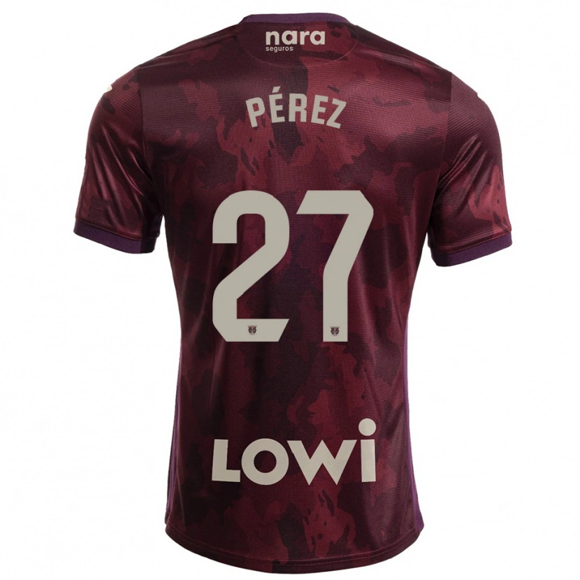 Danxen Kid Noé Pérez #27 Burgundy White Away Jersey 2025/26 T-Shirt