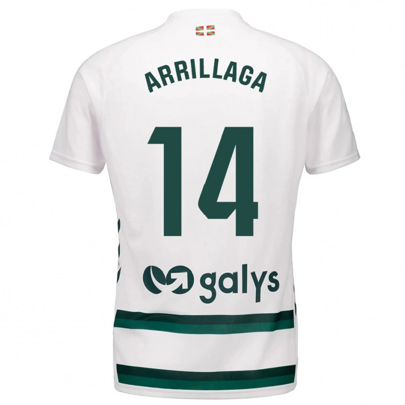 Danxen Kid Hodei Arrillaga #14 White Green Away Jersey 2025/26 T-Shirt