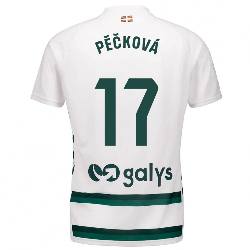 Danxen Kid Alena Pěčková #17 White Green Away Jersey 2025/26 T-Shirt