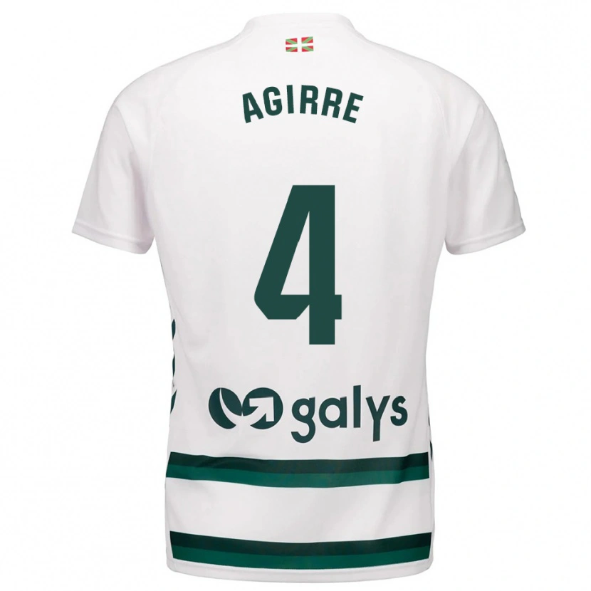 Danxen Kid Julen Agirre #4 White Green Away Jersey 2025/26 T-Shirt
