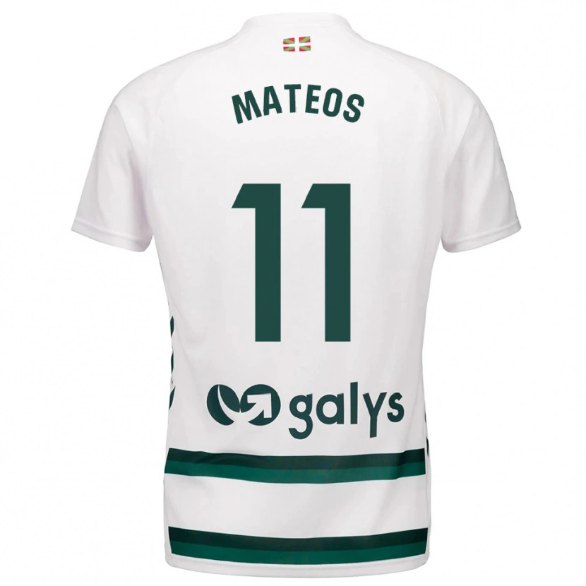 Danxen Kid Endika Mateos #11 White Green Away Jersey 2025/26 T-Shirt