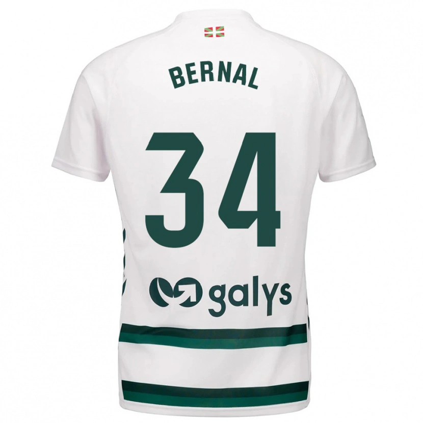 Danxen Kid Unax Bernal #34 White Green Away Jersey 2025/26 T-Shirt