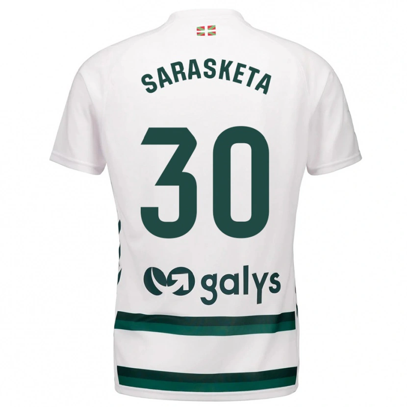 Danxen Kid Lucas Sarasketa #30 White Green Away Jersey 2025/26 T-Shirt