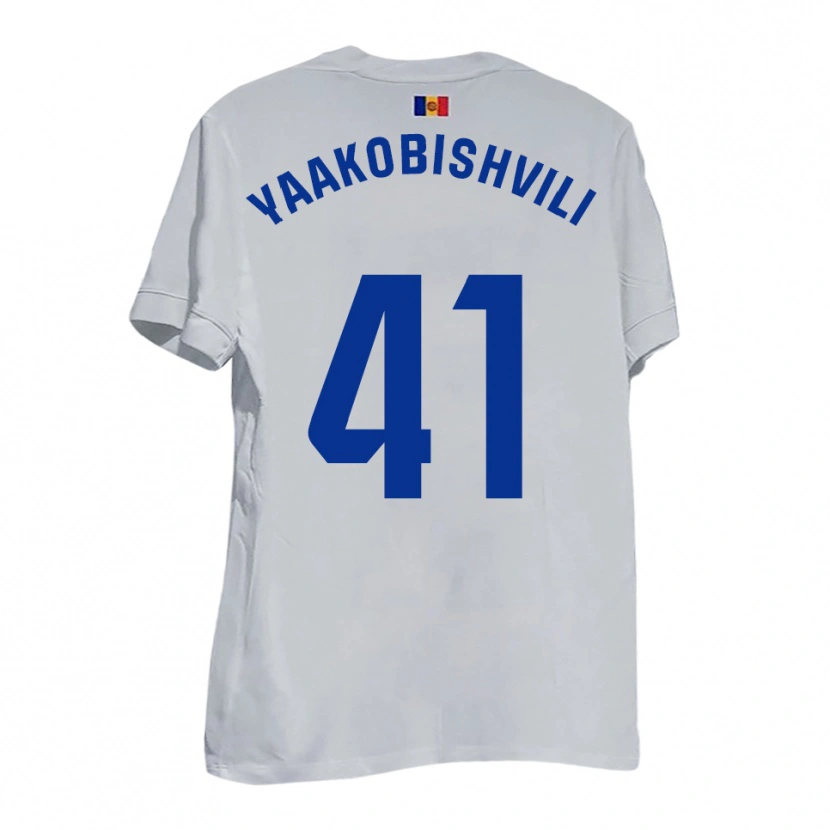 Danxen Kid Áron Yaakobishvili #41 White Blue Yellow Away Jersey 2025/26 T-Shirt