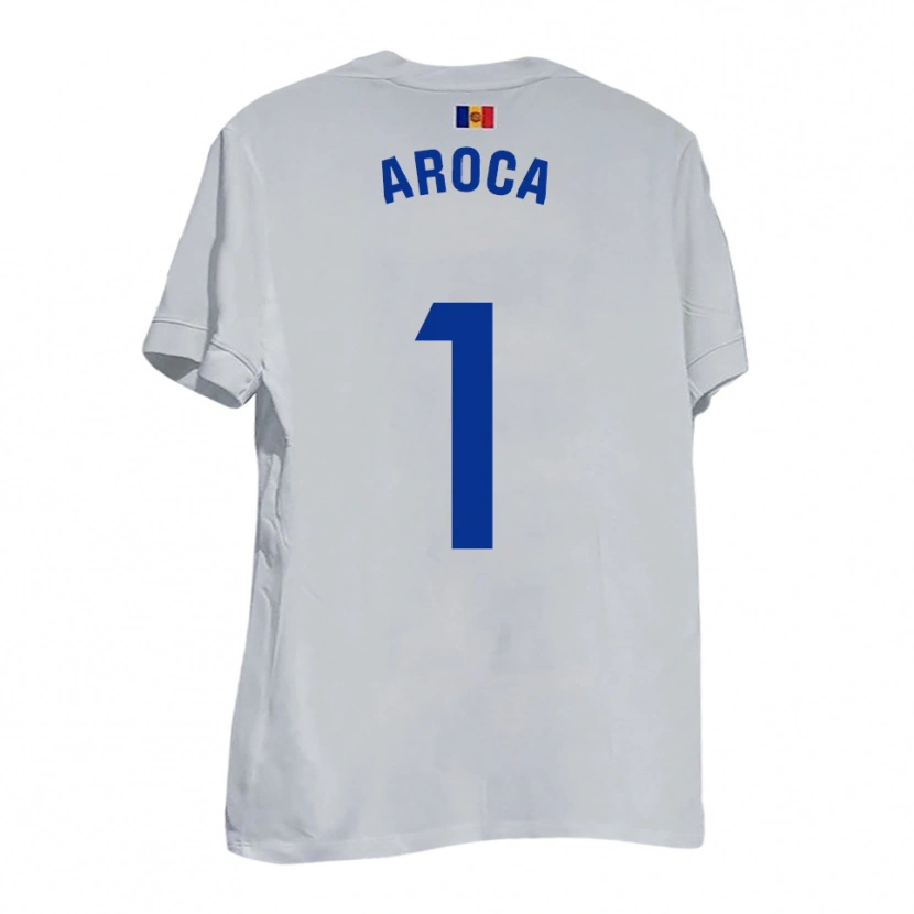 Danxen Kid Víctor Aroca #1 White Blue Yellow Away Jersey 2025/26 T-Shirt