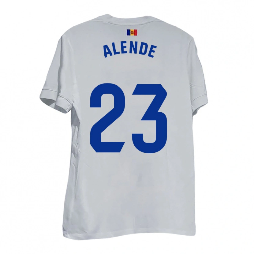 Danxen Kid Diego Alende #23 White Blue Yellow Away Jersey 2025/26 T-Shirt