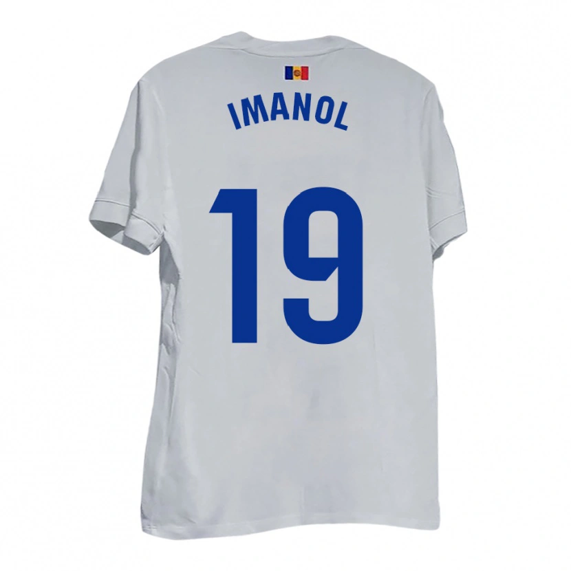 Danxen Kid Imanol García De Albéniz #19 White Blue Yellow Away Jersey 2025/26 T-Shirt