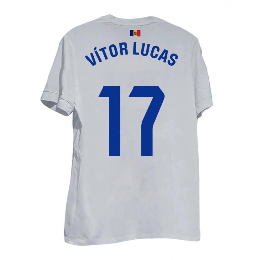 Danxen Kid Bruno Vítor Lucas #17 White Blue Yellow Away Jersey 2025/26 T-Shirt