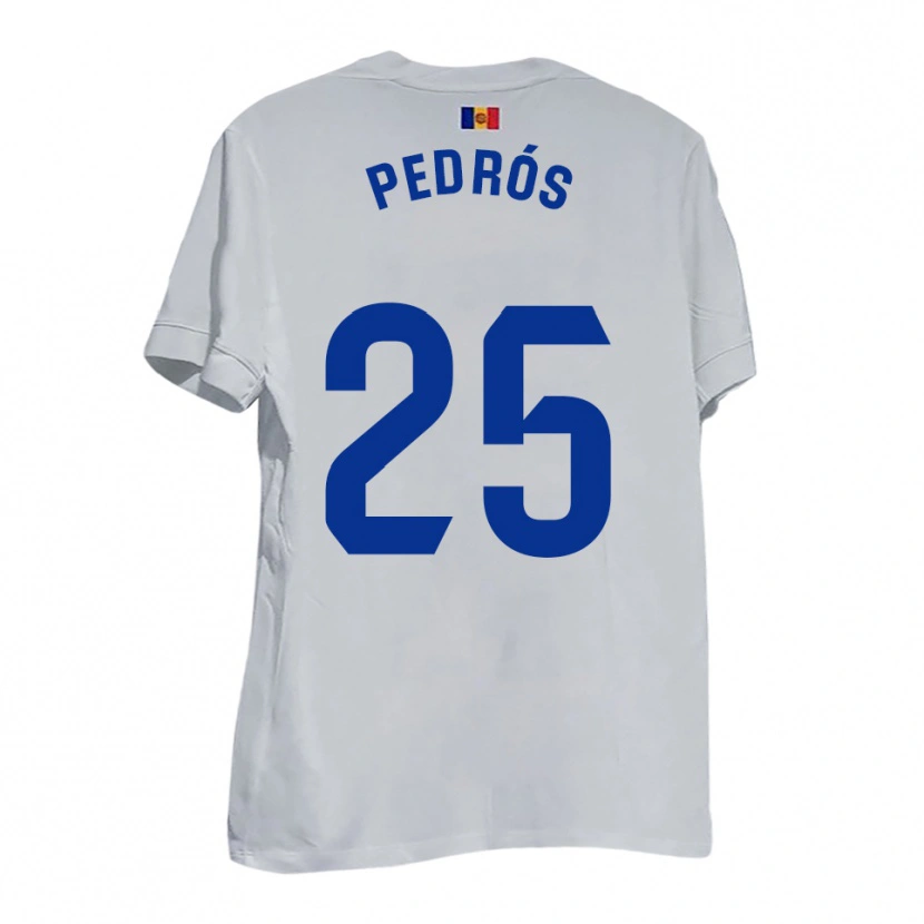 Danxen Kid Isaac Pedrós #25 White Blue Yellow Away Jersey 2025/26 T-Shirt