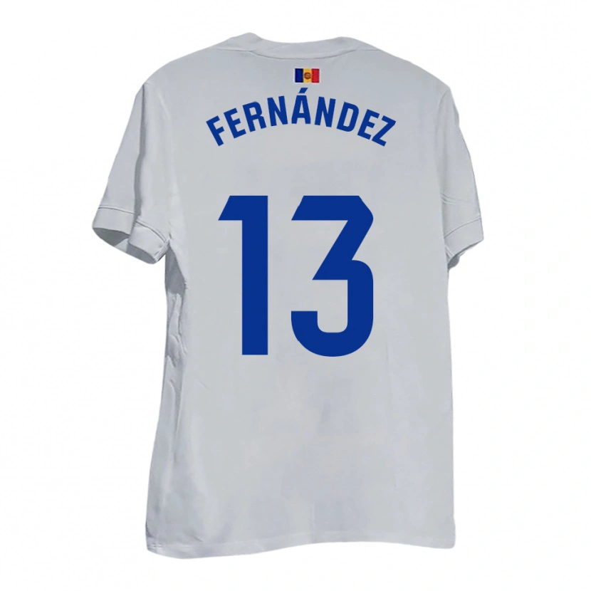Danxen Kid Ferran Fernández #13 White Blue Yellow Away Jersey 2025/26 T-Shirt