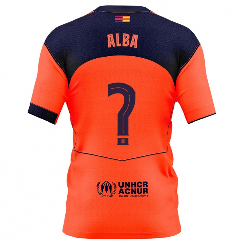 Danxen Kid Javi Alba #0 Orange Navy Third Jersey 2025/26 T-Shirt