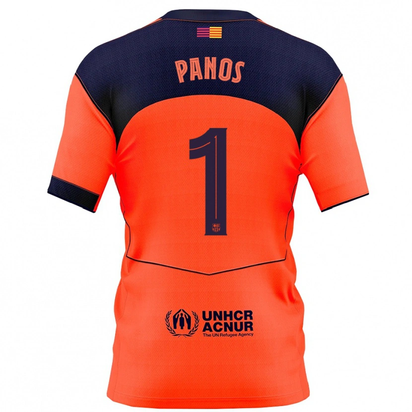 Danxen Kid Sandra Panos #1 Orange Navy Third Jersey 2025/26 T-Shirt