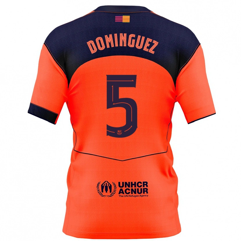 Danxen Kid Sergi Dominguez #5 Orange Navy Third Jersey 2025/26 T-Shirt