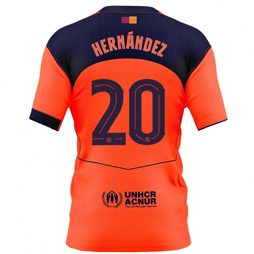 Danxen Kid Unai Hernández #20 Orange Navy Third Jersey 2025/26 T-Shirt