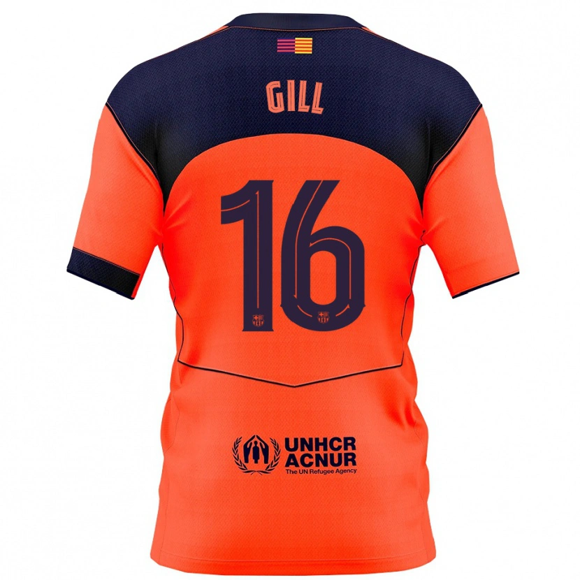 Danxen Kid Adrian Gill #16 Orange Navy Third Jersey 2025/26 T-Shirt