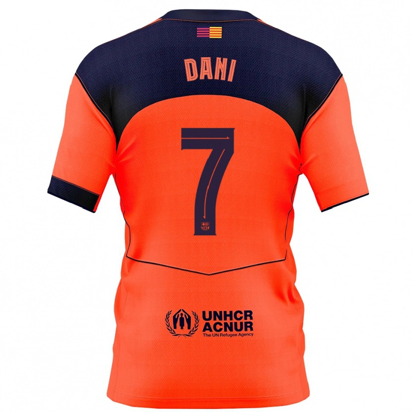 Danxen Kid Dani Rodríguez #7 Orange Navy Third Jersey 2025/26 T-Shirt
