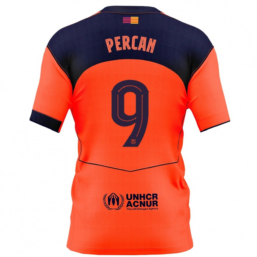 Danxen Kid Diego Percan #9 Orange Navy Third Jersey 2025/26 T-Shirt