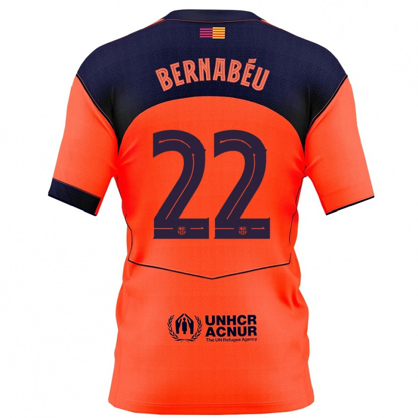 Danxen Kid Pol Bernabéu #22 Orange Navy Third Jersey 2025/26 T-Shirt