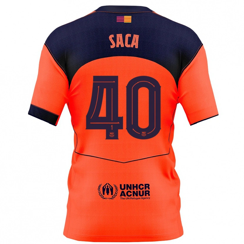 Danxen Kid Leo Saca #40 Orange Navy Third Jersey 2025/26 T-Shirt