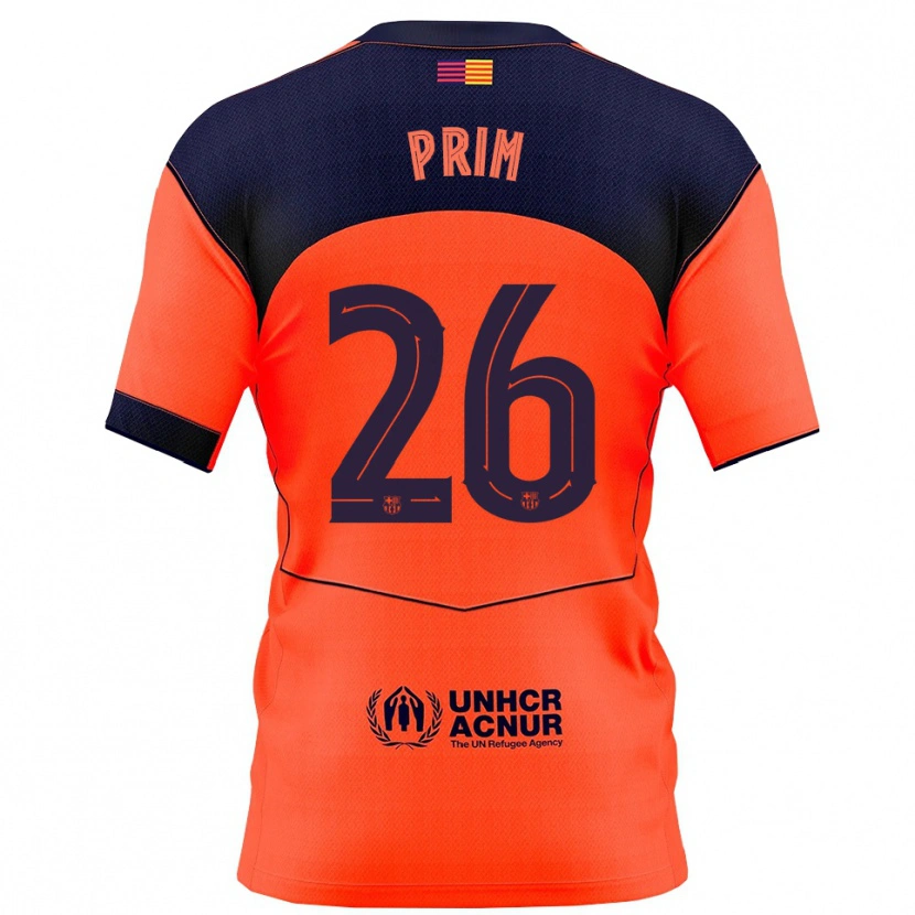 Danxen Kid Pau Prim #26 Orange Navy Third Jersey 2025/26 T-Shirt