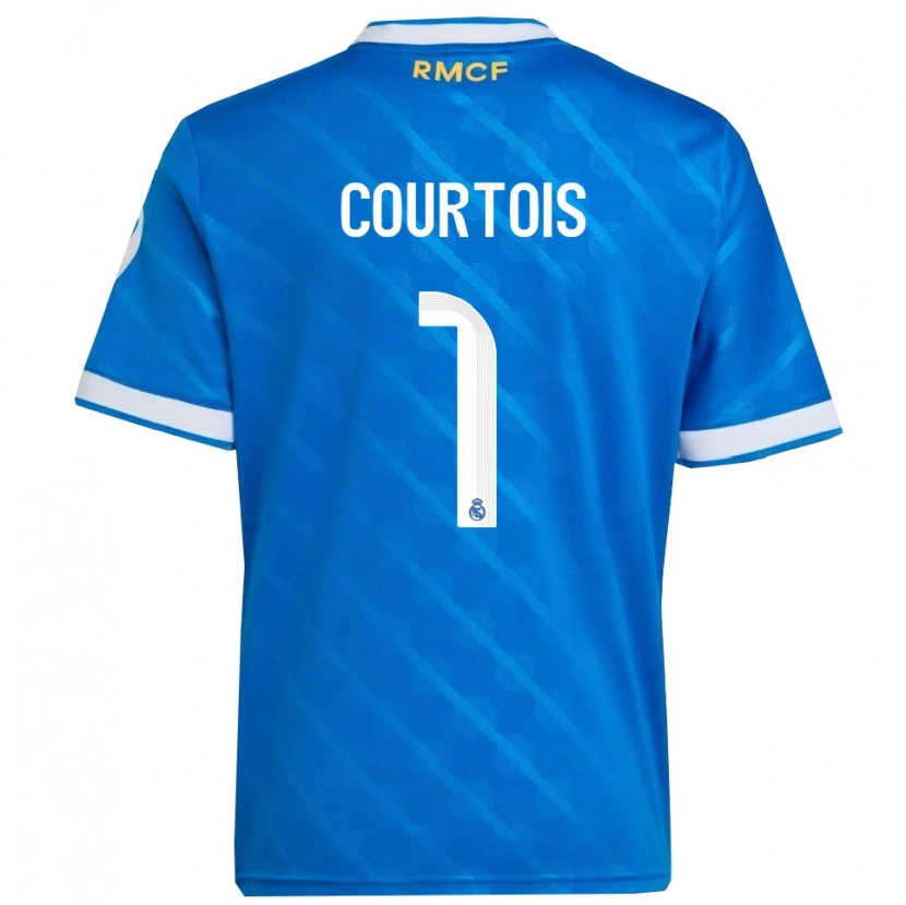 Danxen Kid Thibaut Courtois #1 Blue  White Third Jersey 2025/26 T-Shirt