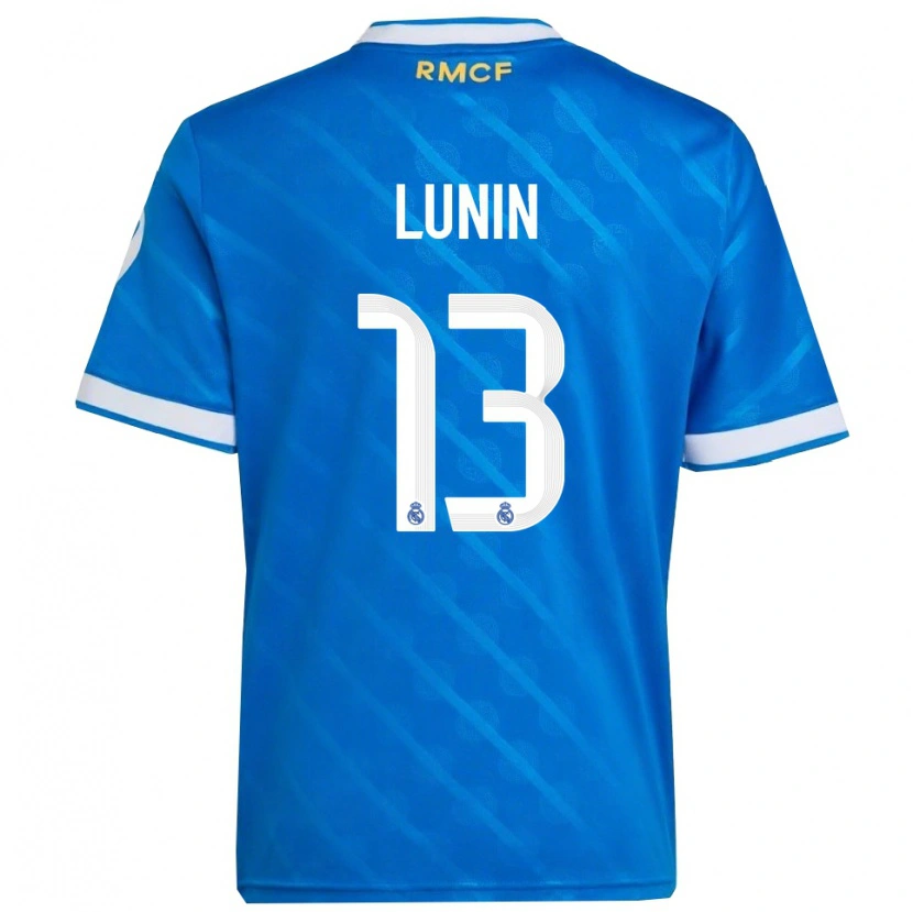 Danxen Kid Andriy Lunin #13 Blue  White Third Jersey 2025/26 T-Shirt
