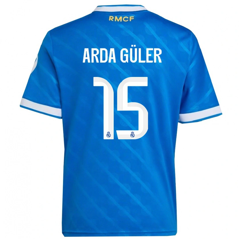 Danxen Kid Arda Güler #15 Blue  White Third Jersey 2025/26 T-Shirt