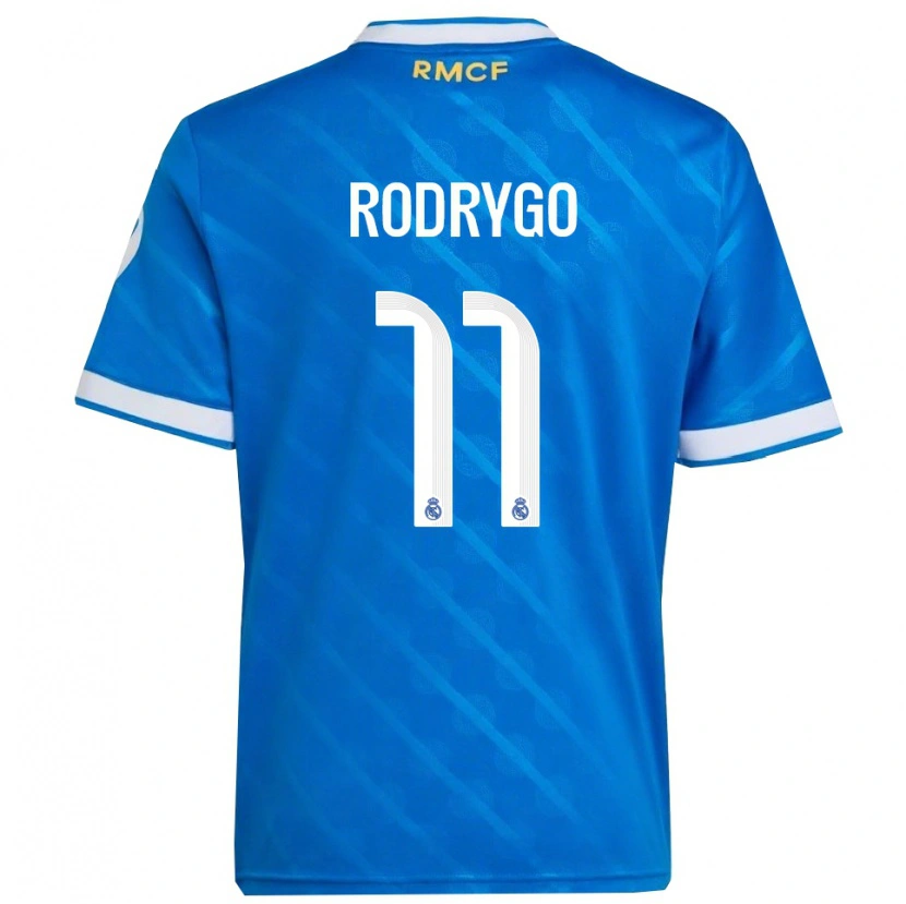 Danxen Kid Rodrygo #11 Blue  White Third Jersey 2025/26 T-Shirt