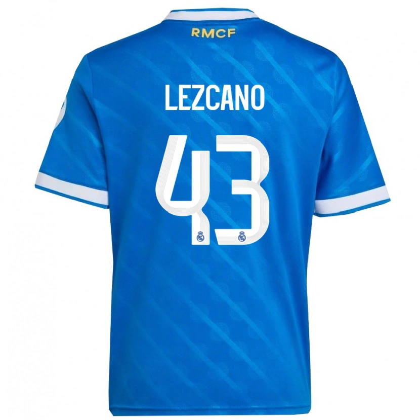 Danxen Kid Álvaro Lezcano #43 Blue  White Third Jersey 2025/26 T-Shirt
