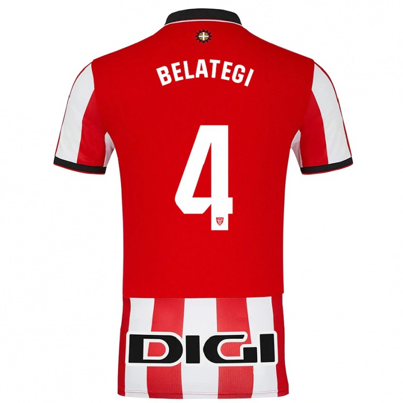 Danxen Men Danel Belategi #4 Red White Home Jersey 2025/26 T-Shirt