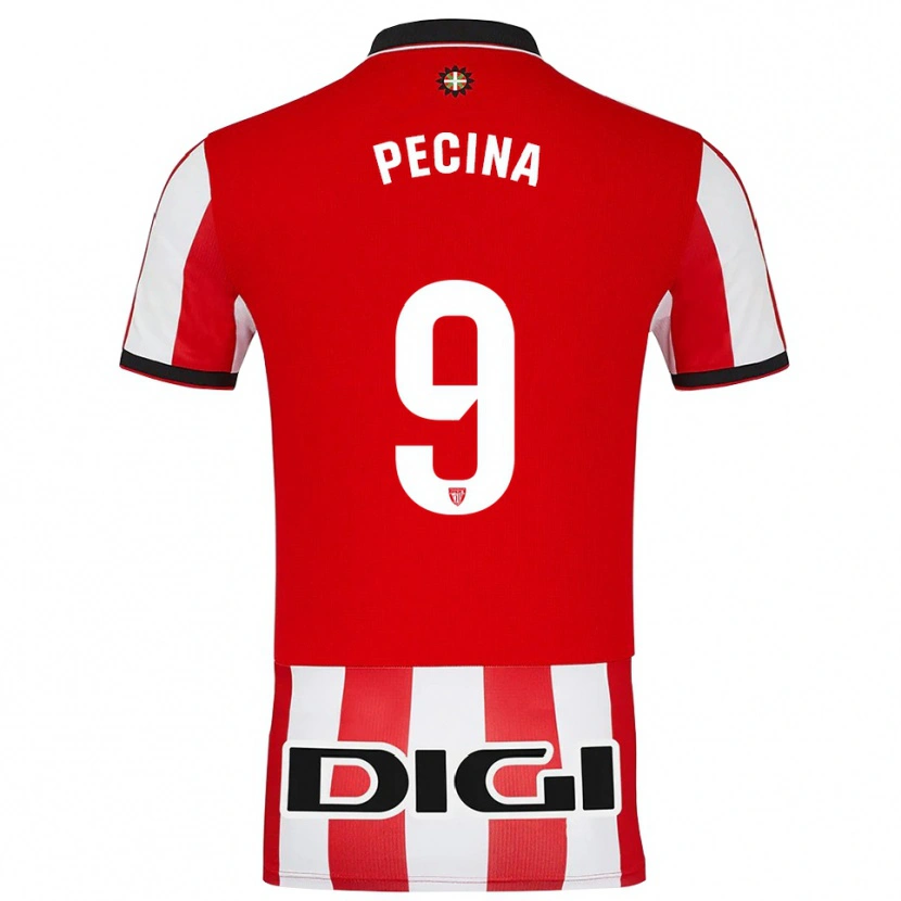 Danxen Men Ander Peciña #9 Red White Home Jersey 2025/26 T-Shirt