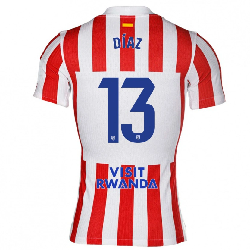 Danxen Men Diego Díaz #13 Red White Home Jersey 2025/26 T-Shirt