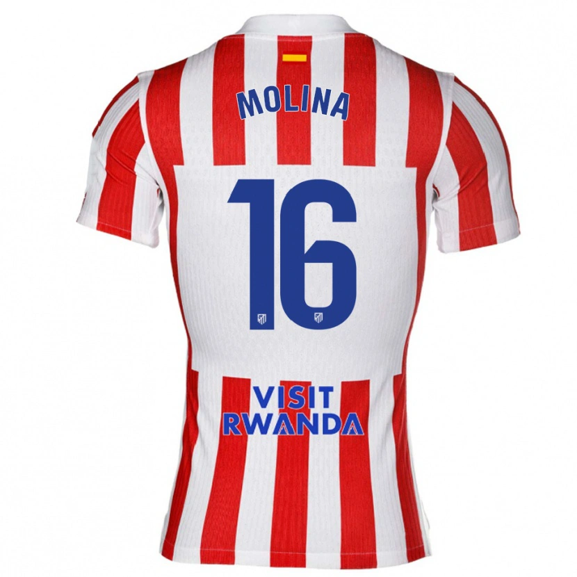 Danxen Men Nahuel Molina #16 Red White Home Jersey 2025/26 T-Shirt