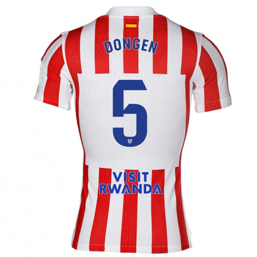 Danxen Men Merel Van Dongen #5 Red White Home Jersey 2025/26 T-Shirt