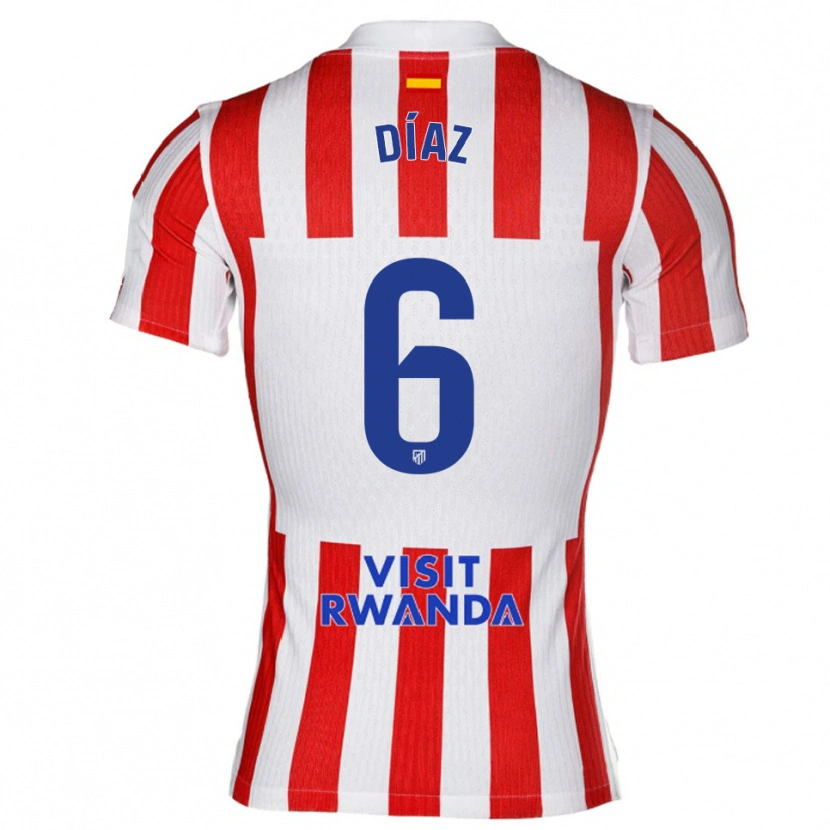 Danxen Men Javier Díaz #6 Red White Home Jersey 2025/26 T-Shirt