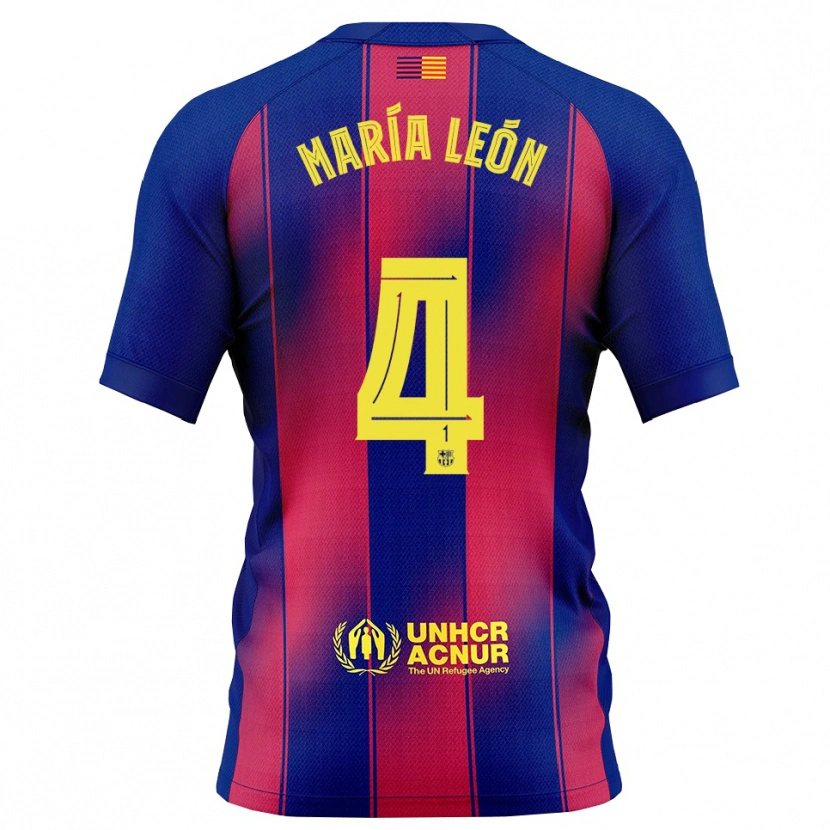 Danxen Men María Pilar León #4 Blue Red Home Jersey 2025/26 T-Shirt