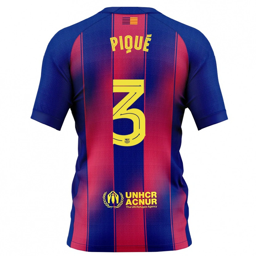 Danxen Men Gerard Pique #3 Blue Red Home Jersey 2025/26 T-Shirt