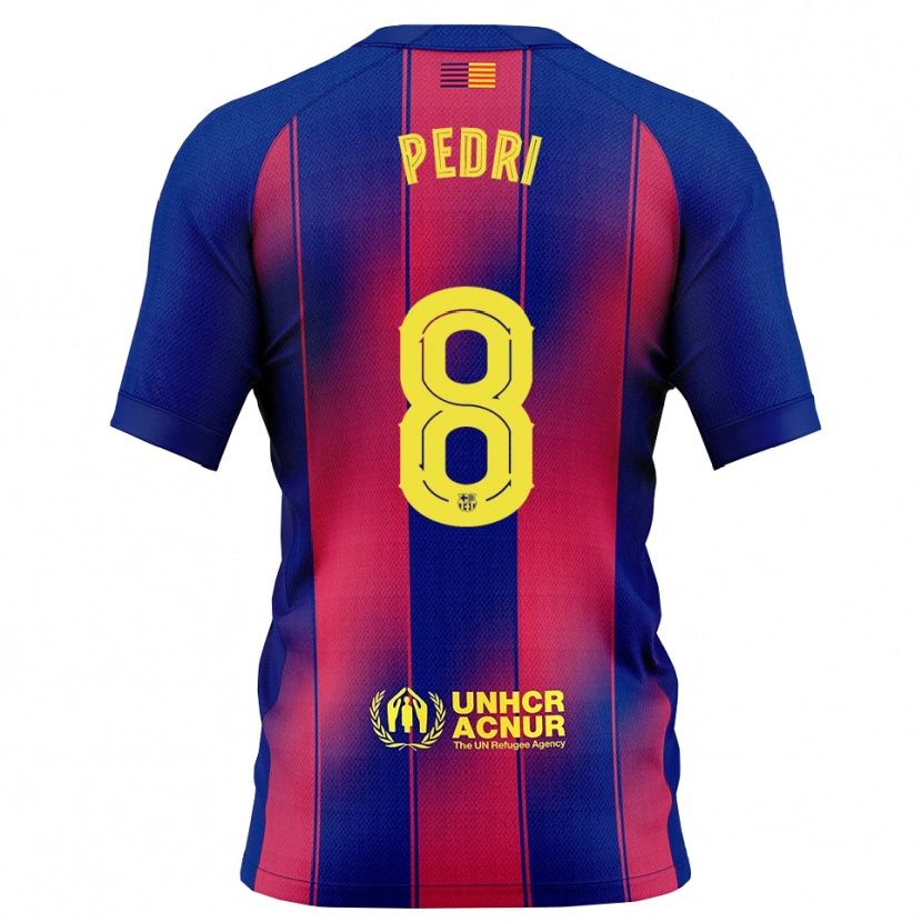 Danxen Men Pedri #8 Blue Red Home Jersey 2025/26 T-Shirt