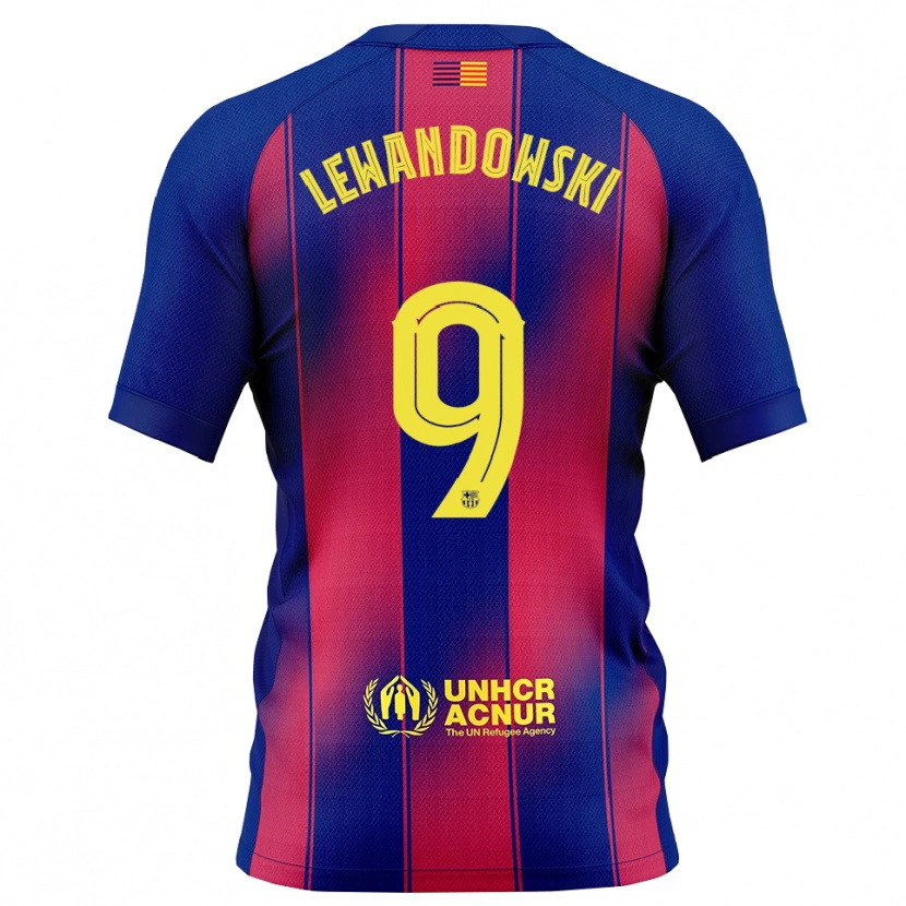 Danxen Men Robert Lewandowski #9 Blue Red Home Jersey 2025/26 T-Shirt