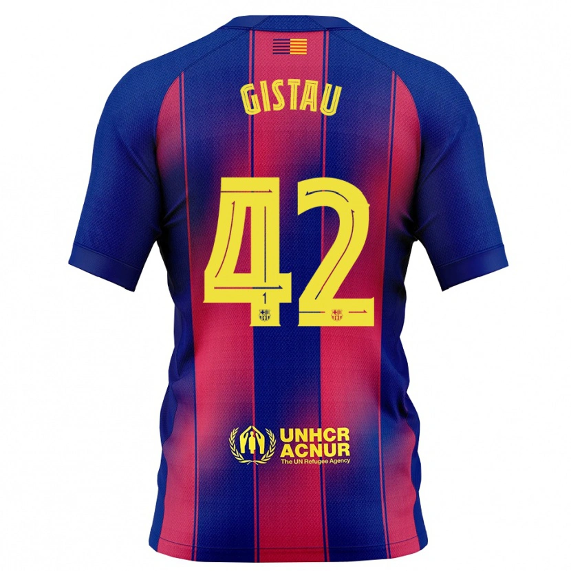 Danxen Men Òscar Gistau #42 Blue Red Home Jersey 2025/26 T-Shirt