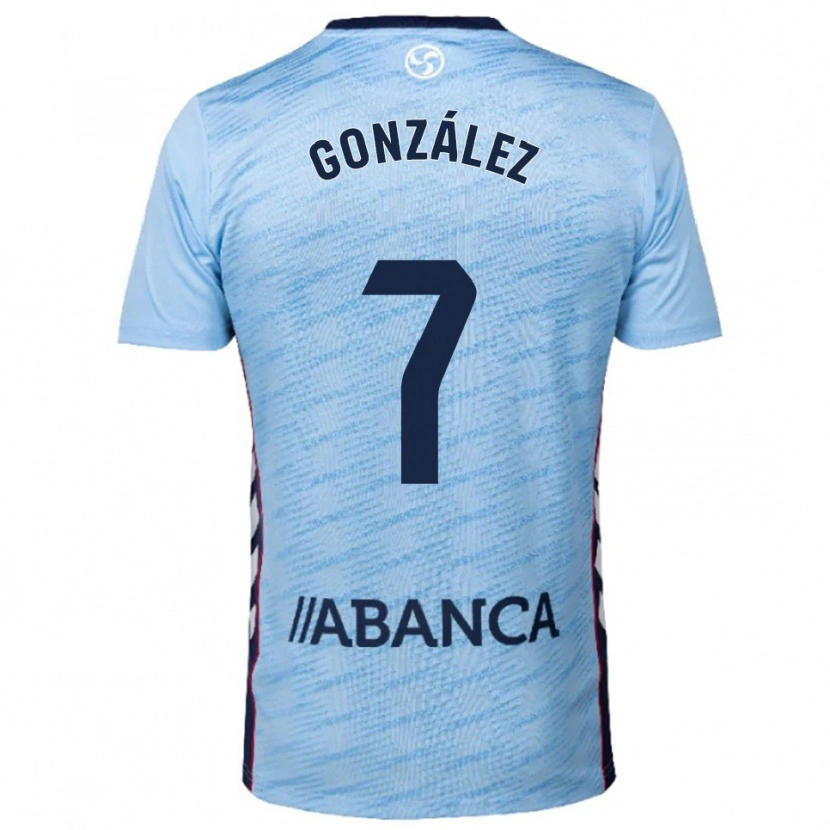 Danxen Men Hugo González #7 Sky Blue Red Home Jersey 2025/26 T-Shirt