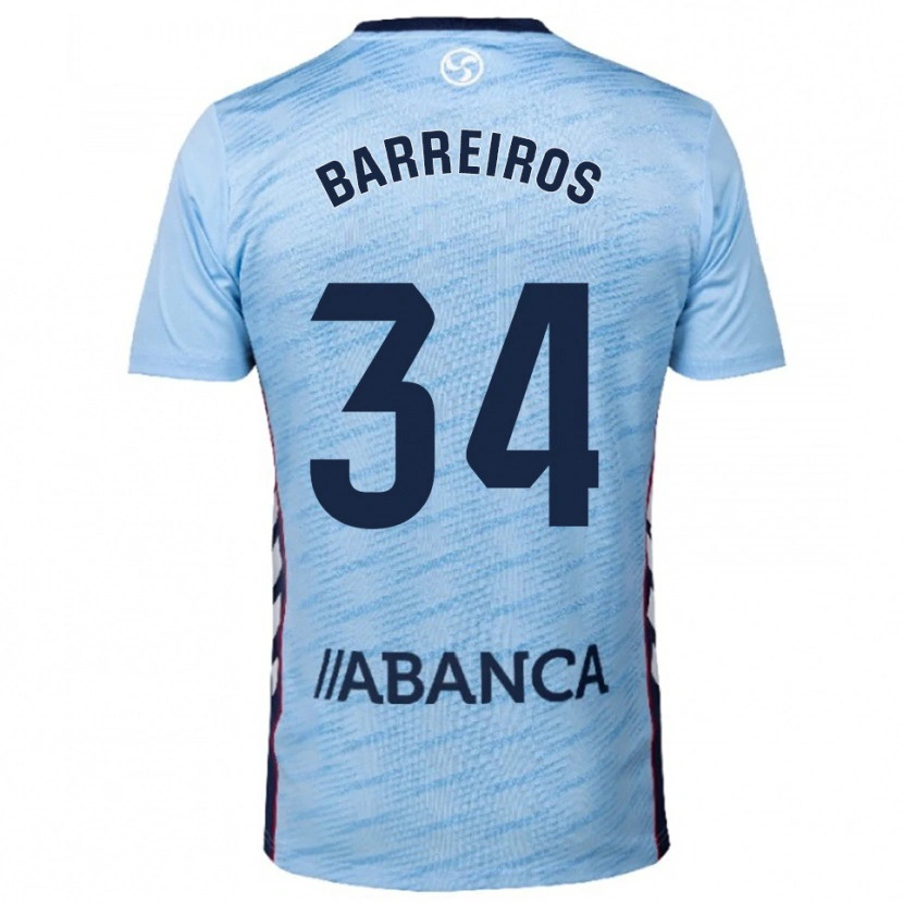 Danxen Men Iago Barreiros #34 Sky Blue Red Home Jersey 2025/26 T-Shirt
