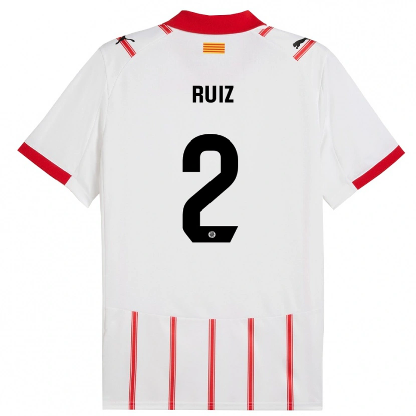 Danxen Men Ferran Ruiz #2 White Red Home Jersey 2025/26 T-Shirt