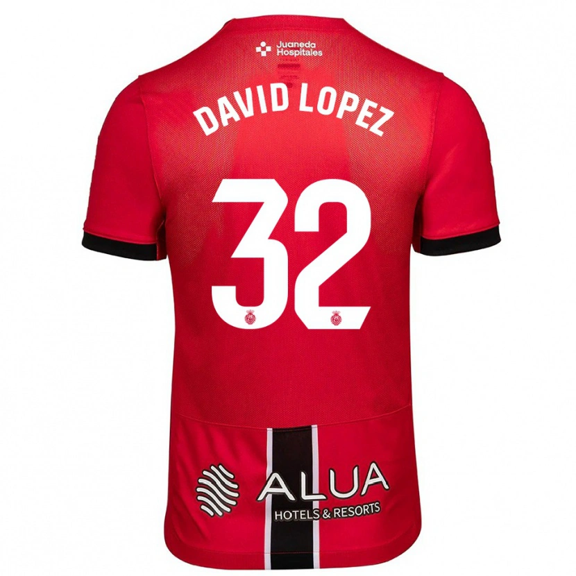 Danxen Men David López #32 Red Black Home Jersey 2025/26 T-Shirt