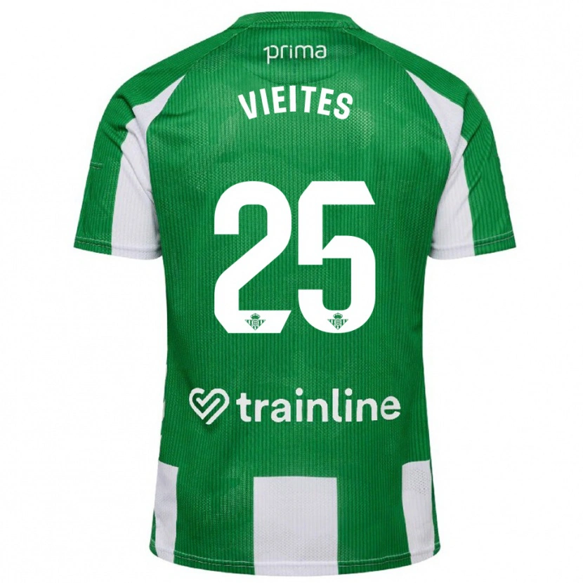 Danxen Men Fran Vieites #25 Green White Home Jersey 2025/26 T-Shirt