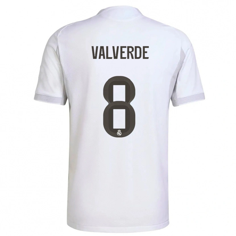 Danxen Men Federico Valverde #8 White Yellow Home Jersey 2025/26 T-Shirt